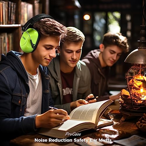 ProCase Hearing Protection Ear Muffs SNR 33dB, Noise Cancelling Headphones - color: 1 - Neonyellow