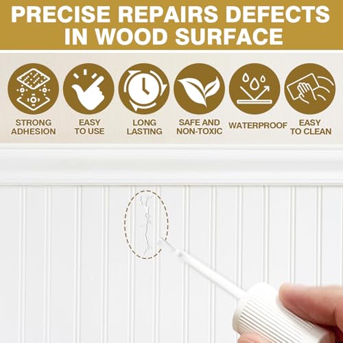 AstraVox Wood Touch Up Paint, 1.5 Oz White Paint for Wood Repair - color: Ivory White001