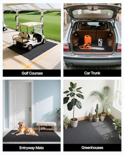 VEVOR Waterproof Garage Floor Mat for Under Car, Non-Slip 6.6'x8.5' Oil Spill Mat Heavy Duty Containment Mat, Protects Garage Floor from Water, Mud and Oil, for Garages Greenhouses Entrance - size: 6.6' x 8.5'