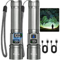 TrixHub Rechargeable Flashlights 2 Pack Super Bright Flash Light (Titanium) - color: Titanium, size: 2 Pack
