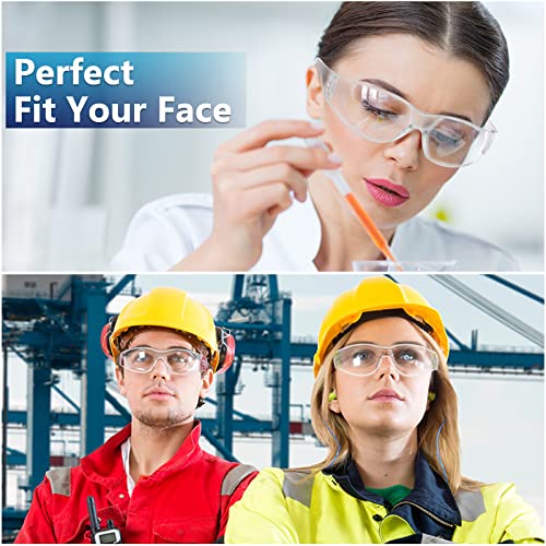 Yunsailing 96 Pairs Clear Safety Glasses Bulk Adult Safety Goggles Unisex Eye Protection Glasses Impact Resistant Protective Eyewear