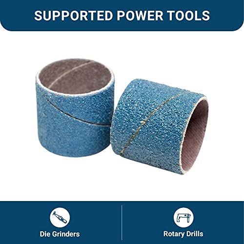 Benchmark Abrasives 1” x 1” Zirconia Sanding Bands, Spiral Bands Rotary Sander Attachment for Drill & Die Grinder, Metal Polishing Sanders for Woodworking - Sander Tool (10 Pack), 80 Grit - style: 80 Grit