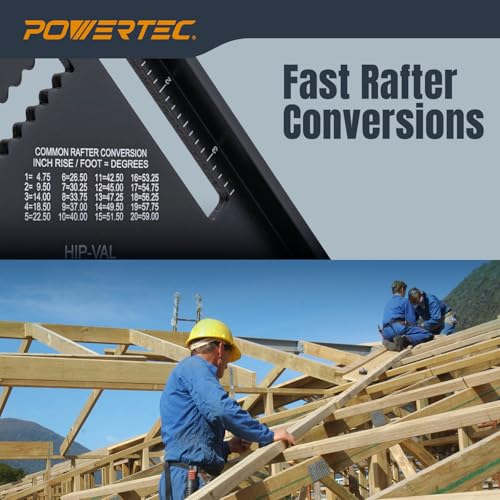 POWERTEC 7" Aluminum Rafter Square, Speed Framing Square (72322) - style: 7" Rafter Square