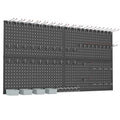 WALMANN Metal Pegboard Kit with Accessories, 24x48 in Garage Tool Pegboards - color: Black