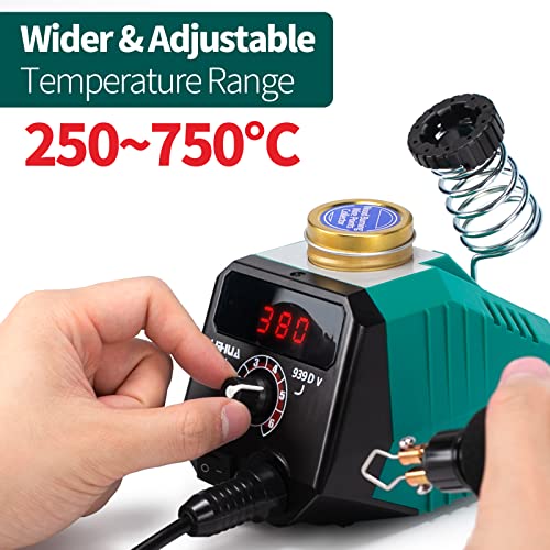 YIHUA 939D-V Wood Burning Kit with Digital Display with 20 Wire Nibs, Detachable Wood Burning Pen, 2 Wood Pieces, Tweezers used as Wood Burning Tool