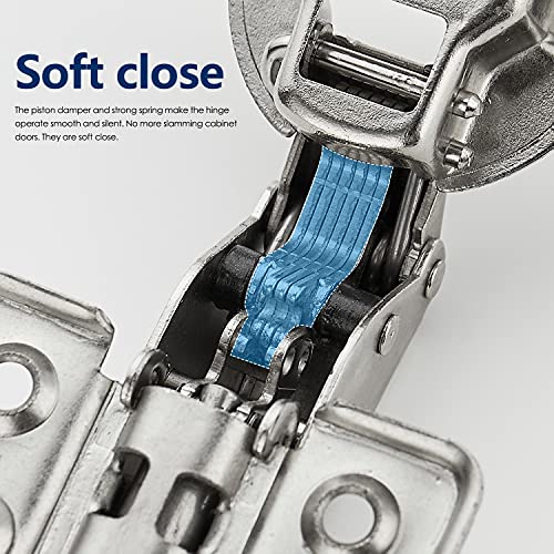 Ravinte European Kitchen Cabinet Hinges, Soft Close, Half Overlay, 10 Pack | 5 Pairs, Satin Nickel, Cabinet Door Hinges, Adjustable Concealed Cabinet Cup Style, Heavy-Duty for Frameless Door - size: Half Overlay
