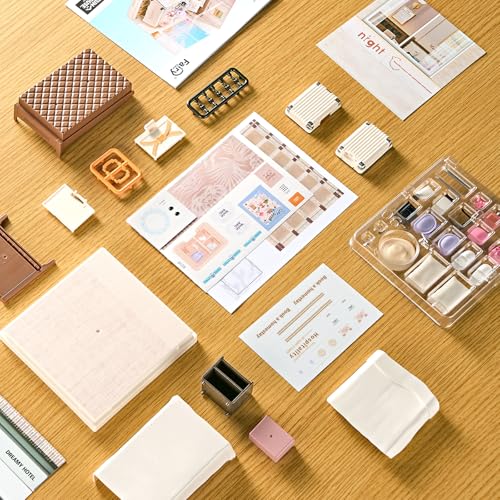Miniature House Cozy Bedroom DIY Kit with Acrylic Display Case - color: Small - Bedroom, size: Small