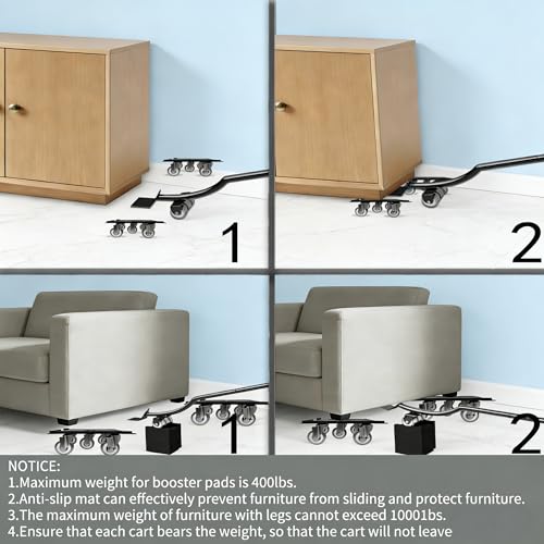 Furniture-Movers-with-Wheels-Dollies,Furniture Dolly 360°Rotatable and Lockable,Furniture Sliders with 5 Wheels Rubber Silent Furniture Lifter Tool Set,3300 lbs Load Capacity,6.3"×6.3" Grey - color: Furniture Mover Grey