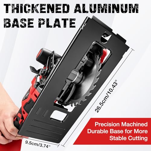 SHALL 20V Cordless Mini Circular Saw, 4-1/2’’ 4000RPM Power Circular Saw with 4.0Ah Battery, Laser Guide, 3 Saw Blades Max Cutting Depth 1-11/16" (90°), 1-1/8" (45°) for Wood, Tile, Plastic
