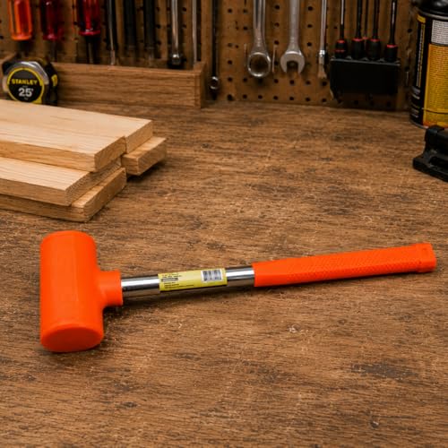 Stark USA 9-Pounds Dead Blow Hammer Mallet with Non-Marring Rubber Coating 9lbs Head Checkered Grip Handle Rebound Resistant Unibody Molded, Orange - size: 9LBS