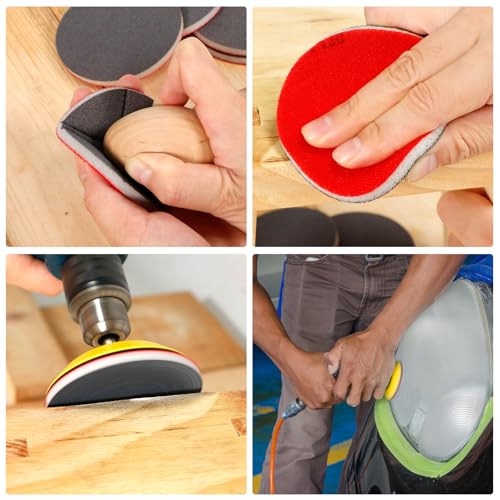 48 Pcs 3 inch Sanding Sponge Disc Set, 2500 Grit Hook and Loop Foam Sanding Pads, Washable Reusable Sandpaper Assortment for Wood, Metal, Auto, Wet Dry Finishing - color: 2500 Grit, size: 3 Inch