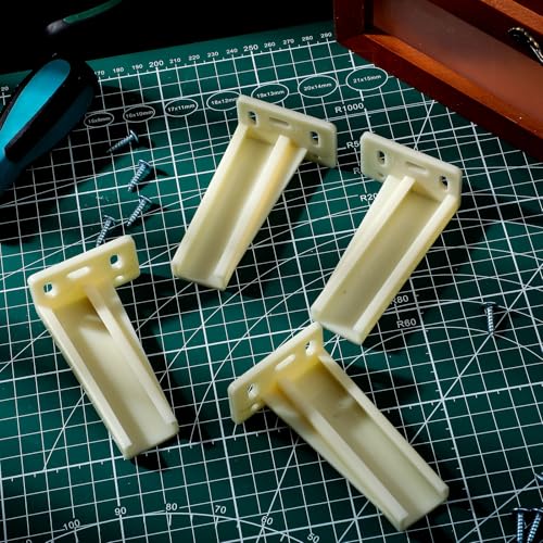 Chunful 2 Pair Rear Drawer Track Socket Back Plates Mounting Brackets,Milky | With Screws for Install, Replacement Socket for Drawer Slide Repair, Left Right Pair for Cabinet Furniture Rear Mounting - color: Milky