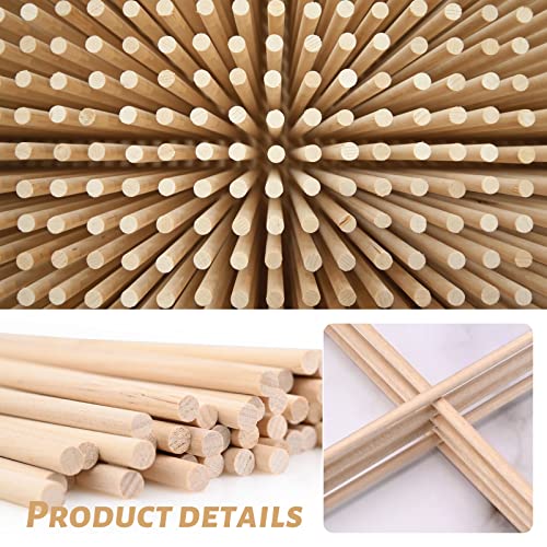 Wooden Dowel Rods, 50PCS 1/4 x 12 Inch Round Wooden Sticks for Arts Crafts, Home Decor, Cake Support, Photo Booth Props, Unfinished Natural Hardwood Sticks - size: 1/4 x 12 Inch (50PCS)