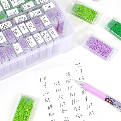 VTG Diamond Painting Storage Containers with 320 Grids Diamond Art Storage Bead Organizer Painting Accessories DIY Jewelry Craft - style: Four-layer small square bottle