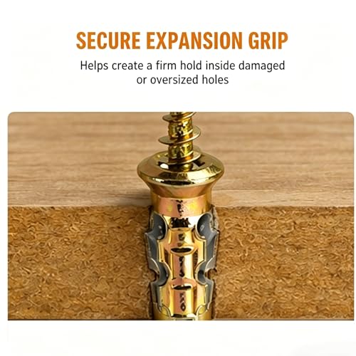 6×14mm Short Expansion Screw Set for Cabinet Hinge Repair, Expansion Anchor