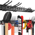 Garage Tool Organizer Wall Mount 49.5 inches with 10 Adjustable Heavy-Duty Hooks, Garage Organization, Garden Tool Storage Rack, Yard, and Shed, Holds Up to 400 lbs - size: 49.5" | 3 Panels + 10 Hooks