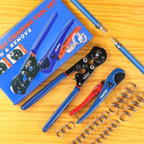 OURU PEX Crimping Tool Kit, Cinch & Remove, 3/8" to 1",PEX Cutter & Clamps