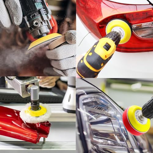134Pcs Sandpaper 3Inch Sanding Disc Drill Polishing Kit, Wet Sanding Paper Headlight Restoration Kit, 60-10000Grit Hook & Loop Sandpaper Set for Car Wood Metal Glass Resin Expoxy - style: 3inch-134pcs