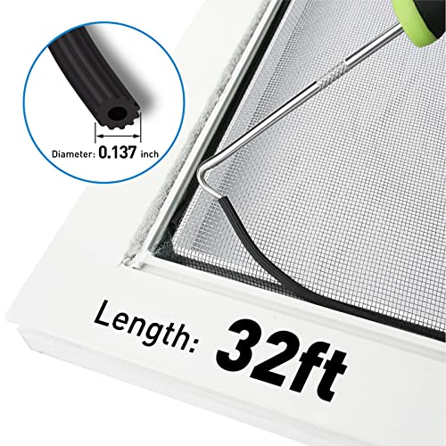 Window Screen Replacement Kit Durable 48" x 102" Polyester Mesh with Tool - color: Gray, size: 48" x 102"
