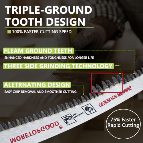 9"/12"/15" Arc Edge Reciprocating Saw Blade, 7TPI Japanese Teeth with Curved Edge Wood Pruning Saw Blades for Tree Trimming, Wood Cutting (5 Pack) - size: 9+12+15 Inch
