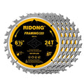 6-1/2 Inch Circular Saw Blade, 24-Tooth with 5/8" Arbor ATB Framing Saw Blade for Cutting Wood (6.5" 5-Pack) - size: 6-1/2" 24T (5 packs)
