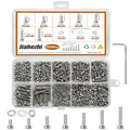 1020Pcs M2 304 Stainless Steel Hex Socket Cap Bolt & Nut Set - size: M2x4/6/8/12/10/16/20-1020Pcs