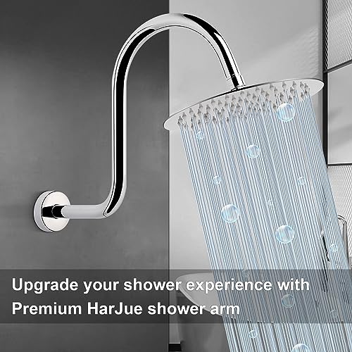 S Shaped Shower Arm, High Rise Shower Head Extension Pipe Standard 1/2" Connection with Flange, Awesome Shower Experience-Stainless Steel Bathroom Accessory(13 Inch 2-S Shape, Chrome Finish) - color: Chrome Finish, style: 13" 2 Shape