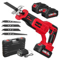 FULLYEA Reciprocating Saw Cordless, 3500 SPM Brushless Reciprocating Saws, Tool-Free Blade Change, Power Reciprocating Saws with 2*4.0Ah Battery & Charger, Cordless Saw for Wood/Metal/Plastic Cutting