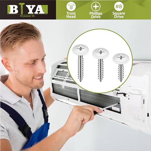 White Wood Screws 120pcs #8 Self Tapping Cabinet 3 Size 1/2 3/4 1 Inch - color: White, size: 120 SCREW COUNT