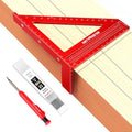 8 inch 3D Multi-Angle Measuring Square Ruler, WT103B High Precision Hole Scribing Woodworking Tools, 0-90° Aluminum Alloy Carpenter Square Wood Working Tools, Carpenter Pencils 6 Refills. - color: 8 inch Square+Pencil, style: Imperial