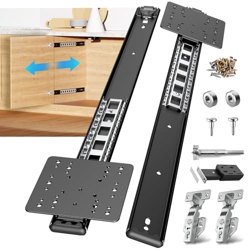 Pocket Door Slides,Cabinet Pocket Door Slide,for Cabinet Door(2PCS,18in) - size: 18in, style: 2PCS
