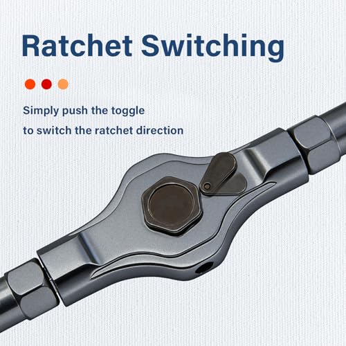 66 in 1 Magnetic Ratchet Screwdriver Set, T Handle Ratchet Screwdriver Kits with S2 Steel Bits for Home Daily Repair, Furniture Assembly, Precision Electrical Appliance Repair - color: Grey
