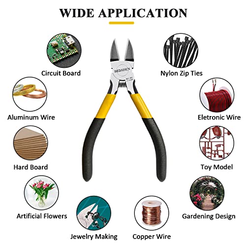 BOOSDEN Wire Cutter 5 inch Cutting Pliers Diagonal Cutter Snipper - size: 5"- 1 Pack