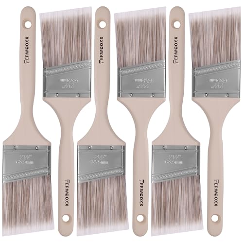 Paint Brush, 2.5IN Stain Brushes for Painting Walls House Touch-Ups,Furnitures and Fence Staining, Wooden Handle Masonry Paintbrush(6 Packs) - size: 2.5 inch
