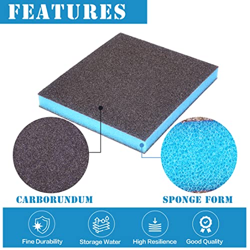 16Pcs 280 Grit Sanding Sponge, Jamiikury Sanding Blocks Washable and Reusable, Wet Dry Sandpaper Sponge for Wood Metal Furniture Paint and Drywall - size: 280 Grits