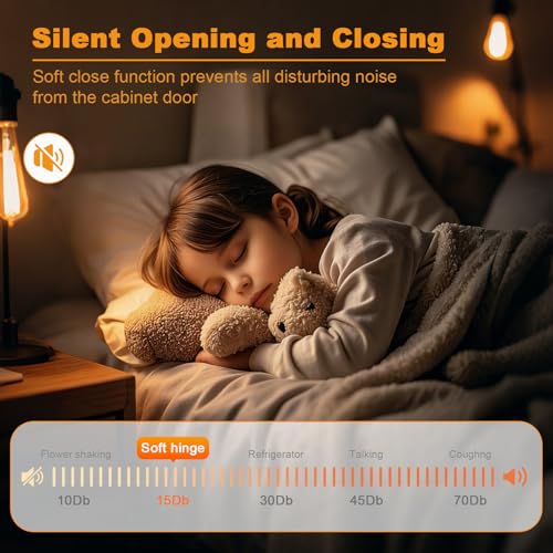 Probrico 10 Pack 5 Pair 1-1/4 inch Overlay Soft Close Cabinet Hinges Hidden Door Hinge for Kitchen Cabinet Hinges Concealed Self Closing Face Frame for Cupboard, Wardrobe, 105 Degree Opening Angel - size: 1-1/4 Inch