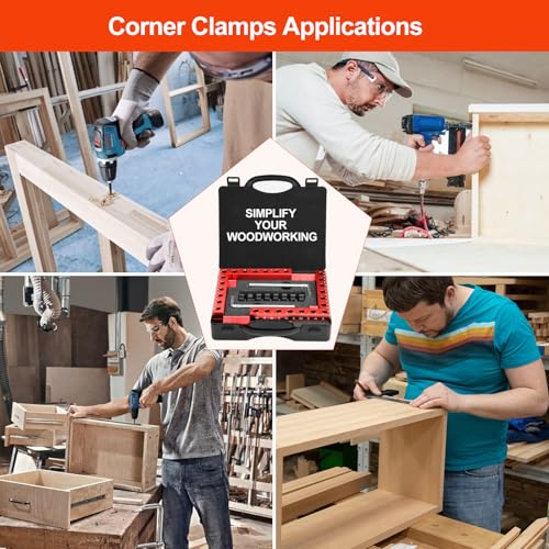 4 Pack 5.5" 90 Degree Corner Clamps for Woodworking with Box