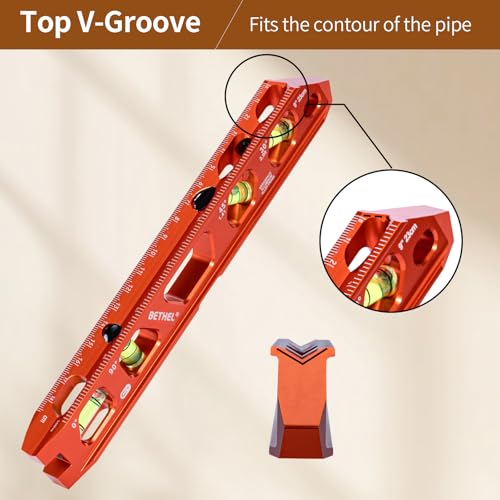 BETHEL 9 Inch Magnetic Torpedo Level Aluminum Alloy Leveltool Orange - color: Orange 9in