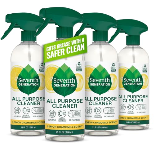 Seventh Generation All Purpose Cleaning Spray Surface Cleaner Lemon Chamomile scent Cuts Grease 23 oz, Pack of 4 - size: 23 Fl Oz (Pack of 4)