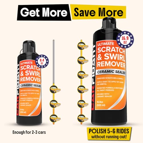 Carfidant Scratch & Swirl Remover - Polishing, Rubbing & Buffing Compound for Car Paint Repair - Restores Shine & Enhances Gloss, 16.9 fl oz - style: Scratch Remover 16oz