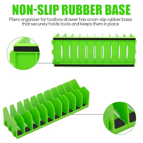 Pliers Organizer, 2-Pack 20-Slot Expandable Tool Rack, Green - color: Green, size: 2Pack