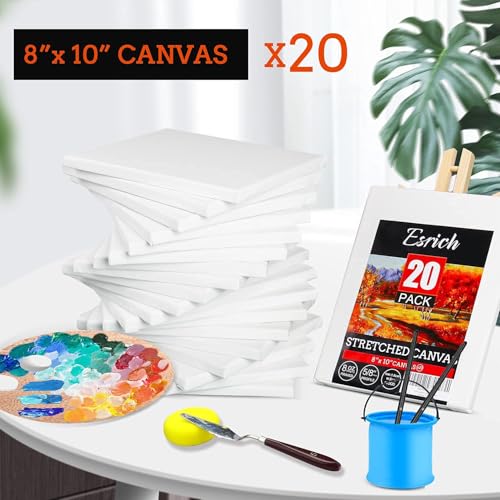 20 Pack Canvases for Painting with 8x10, Painting Canvas for Oil & Acrylic Paint. - size: 8x10in-20Pack