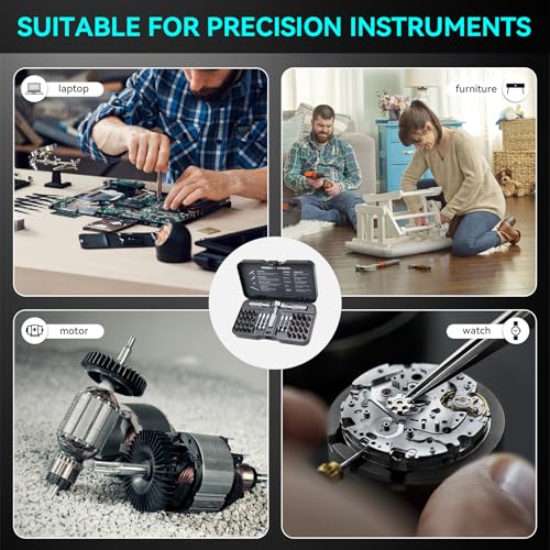 40-in-1 Precision Magnetic Ratchet Screwdriver Set with Case, Multi-Bit Screwdriver Kit with Torx & Hex Bits for Electronics Repair, Furniture Assembly & Home DIY (40PCS)