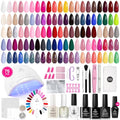 Beetles Gel Nail Kit with U V Light - 75PCS 45 Colors Gel Nail Polish Set - color: Chic Outfits - 45 Colors (75 Pcs)