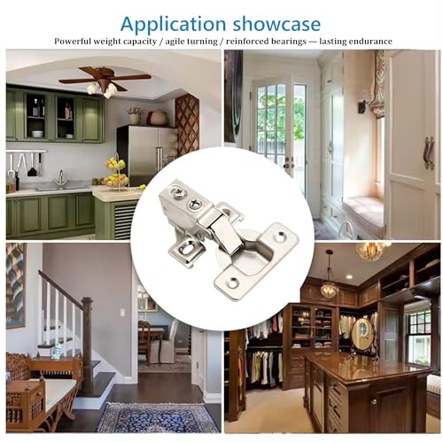6 Pack - Silverline Hardware Face Frame Quiet Soft Close Cabinet Door Hinges, 1/2 Inch Overlay, with Built-in Metal Dampers, Strong Heavy Duty Steel for Kitchen Bathroom