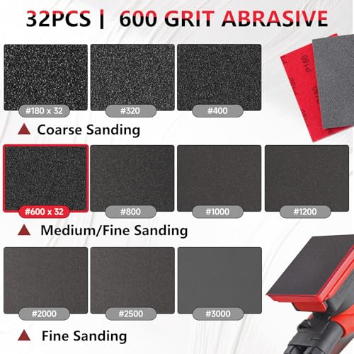 32 PCS 600 Grit Sanding Sponge, Soft and Flexible Sandpaper Block - style: 32Pcs 600Grit