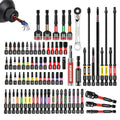 Geinxurn 82Pieces Impact Screwdriver Bits Set, Magnetic S2 Steel Phillips/Square/Torx/Hex Insert Power Bits Tips with Impact Bit Holder and Impact Nut Driver and Mini Wrench - size: Mixed-82Pcs-A