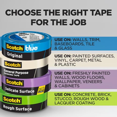 Scotch General Purpose Masking Tape, 2 Inch Wide, 1 Roll, 2050