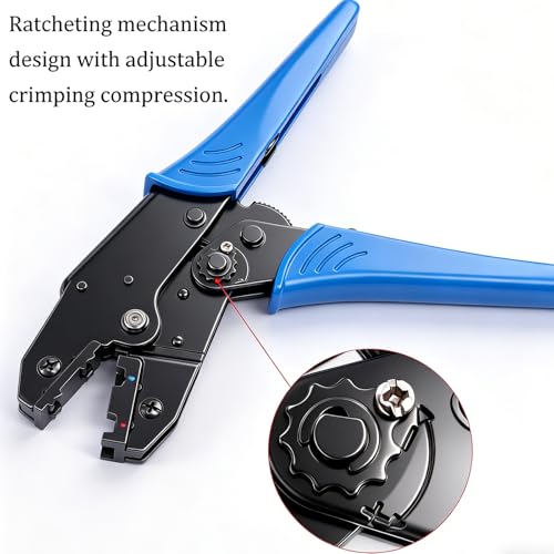 Twidec/Ratchet Crimp Pliers Crimping Tool Ratchet Terminal Crimper Wire Crimp Tool For Crimping Tubular Terminals Nylon Flag Spade Female Connectors HS-07FL - style: HS-07FL