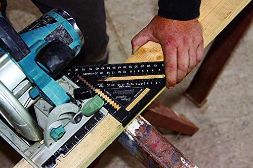 Johnson Level & Tool 1904-0700 Johnny Square Professional Easy-Read Aluminum Rafter Square, 7", Black, 1 Square - size: 7-inch, style: Standard